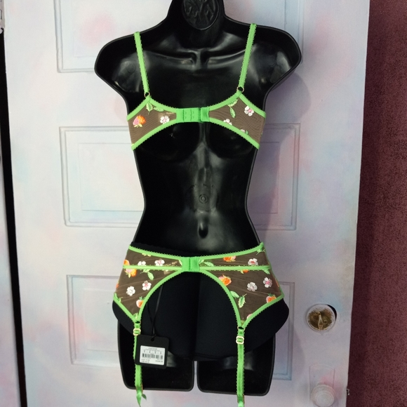 GARTER BELT SOLD! Honey Birdette luxury lingerie 🍓 & 🌸 set! - Picture 13 of 16